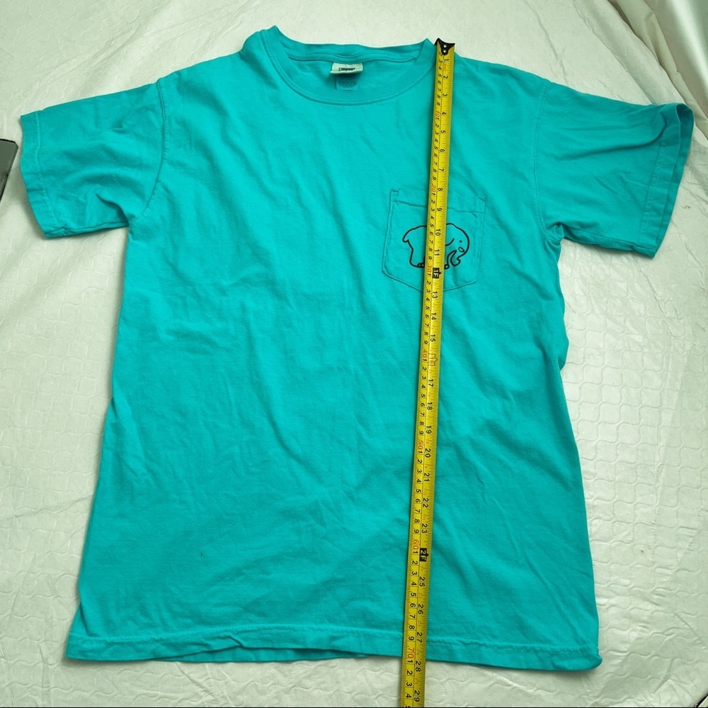 Ivory Ella turquoise signature logo elephant short sleeve pocket t-shirt - Picture 5 of 9